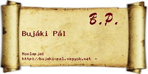 Bujáki Pál névjegykártya